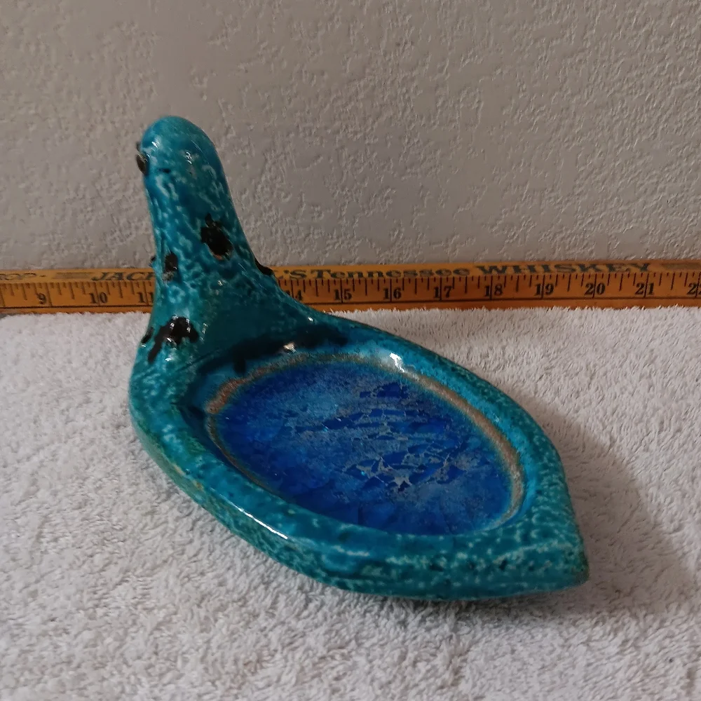 Ceramic Blue Bird Feeder